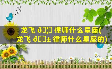 龙飞 🦊 律师什么星座(龙飞 🐱 律师什么星座的)